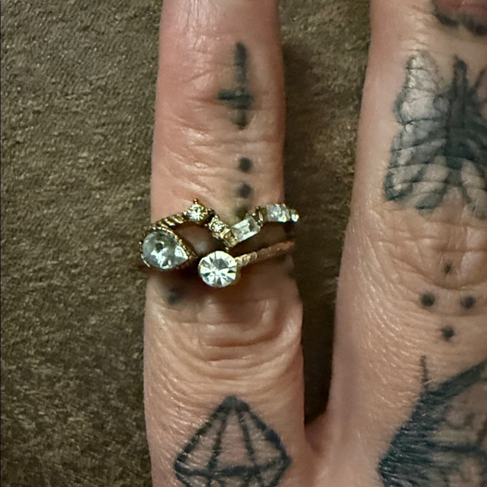 Gold Crystal Spiral Wrap Ring - Women Jewelry
